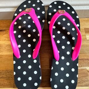 Kate Spade Black Polka Dot Flip Flops
